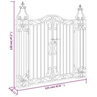 Poort 121x8x120 cm smeedijzer zwart  6
