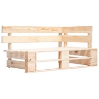 Tuinbank pallet met grijze kussens grenenhout 3