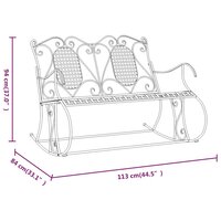 Schommelbank 2-zits 113 cm staal zwart 8