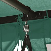 Tuinpaviljoen met schommelbank converteerbaar stof staal groen 8