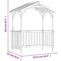 Barbecue-overkapping 163,5x93x210 cm ge&iuml;mpregneerd grenenhout 9