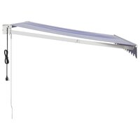 Luifel elektrisch uitschuifbaar 3,5x2,5 m blauw en wit 4