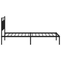 Bedframe met hoofdbord metaal zwart 100x190 cm 7