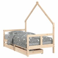 Kinderbedframe met lades 80x160 cm massief grenenhout 2