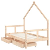 Kinderbedframe met lades 80x160 cm massief grenenhout 4
