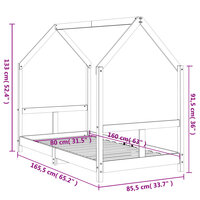 Kinderbedframe 80x160 cm massief grenenhout 9