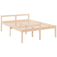 Seniorenbed met hoofdbord massief hout 140x190 cm 9