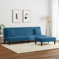 2-delige Loungeset met kussens fluweel blauw 3