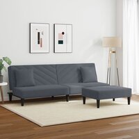2-delige Loungeset met kussens fluweel donkergrijs 3