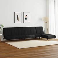 2-delige Loungeset fluweel zwart 3
