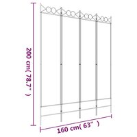Kamerscherm met 4 panelen 160x200 cm stof antracietkleurig 8