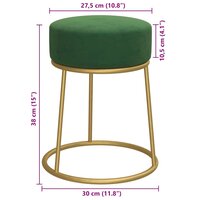 Hocker rond fluweel groen  6