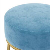 Hocker rond fluweel lichtblauw 4