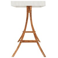 Schommelstoel met kussen en luifel massief vurenhout 6