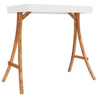 Schommelstoel met kussen en luifel massief vurenhout 7