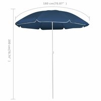 Parasol met stalen paal 180 cm blauw 5