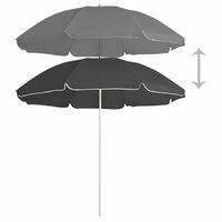 Parasol met stalen paal 180 cm antracietkleurig 2