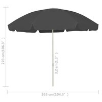 Strandparasol 300 cm antracietkleurig 6