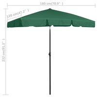 Strandparasol 180x120 cm groen 8
