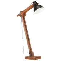 Vloerlamp E27 massief mangohout zwart 2