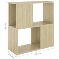 Boekenkast 60x24x63 cm bewerkt hout sonoma eikenkleurig 7