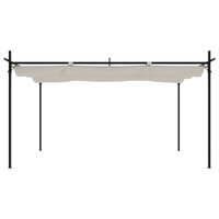 Pergola met uitschuifbaar dak 395x292x230 cr&egrave;mekleurig 3