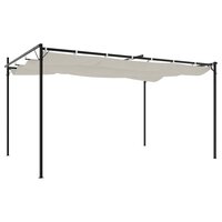 Pergola met uitschuifbaar dak 395x292x230 cr&egrave;mekleurig 5