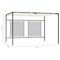 Prieel met uittrekbaar dak 180 g/m&sup2; 3x4x2,3 m cr&egrave;mekleurig 7