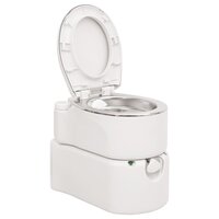 Campingtoilet ge&iuml;ntegreerd 24+17 L HDPE en staal wit       3