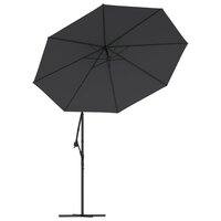 Zweefparasol met LED en stalen paal 300 cm zwart 5