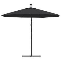 Zweefparasol met LED en stalen paal 300 cm zwart 7