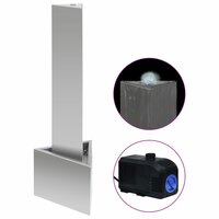 Tuinfontein 37,7x32,6x110 cm roestvrij staal zilverkleurig 2