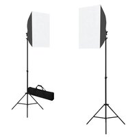 Fotostudioset met softboxlampen en achtergrond 2