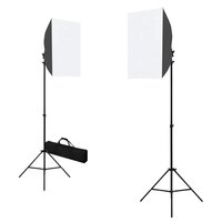 Fotostudioset met softboxlampen en achtergrond 2