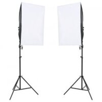 Fotostudioset met verlichtingsset en achtergrond 2