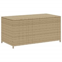 Tuinbox met wielen 190 L poly rattan gemengd beige 2