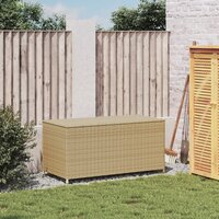 Tuinbox met wielen 190 L poly rattan gemengd beige 3