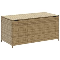 Tuinbox met wielen 190 L poly rattan gemengd beige 6