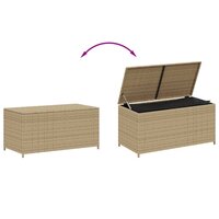 Tuinbox met wielen 190 L poly rattan gemengd beige 7