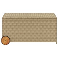 Tuinbox met wielen 190 L poly rattan gemengd beige 4