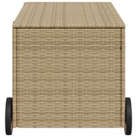 Tuinbox met wielen 190 L poly rattan gemengd beige 5