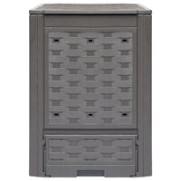 Compostbakken 2 st 600 L 60x60x83 cm kunststof rattan bruin 2