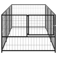Hondenkennel 3 m&sup2; staal zwart 3