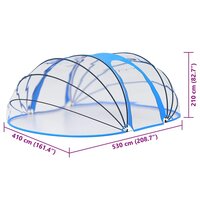 Zwembadkoepel ovaal 530x410x210 cm 7