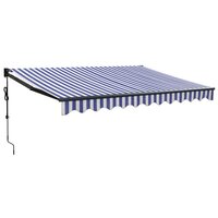 Luifel automatisch uitschuifbaar 3x2,5 m blauw en wit 2
