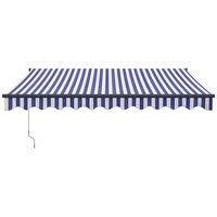 Luifel automatisch uitschuifbaar 3x2,5 m blauw en wit 3