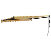 Luifel elektrisch uitschuifbaar 3,5x2,5 m geel en wit 5