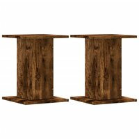 Speakerstandaards 2 st 30x30x40 cm bewerkt hout gerookt eiken 2