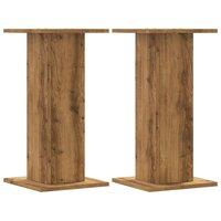 Speakerstandaards 2 st 30x30x60 cm hout artisanaal eikenkleurig 2