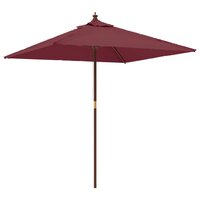 Parasol met houten paal 198x198x231 cm bordeauxrood 2